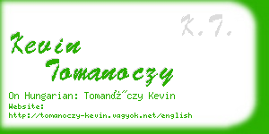 kevin tomanoczy business card